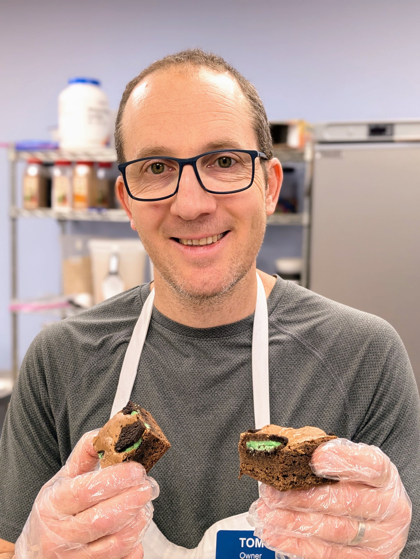 Mint Cookies & Cream Brownie with Tom for St. Patrick's Day