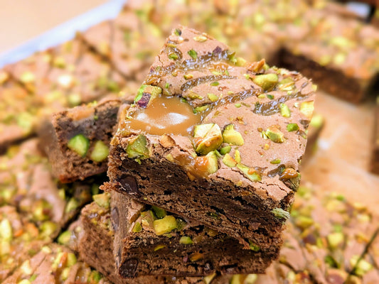Pistachio Caramel Brownie