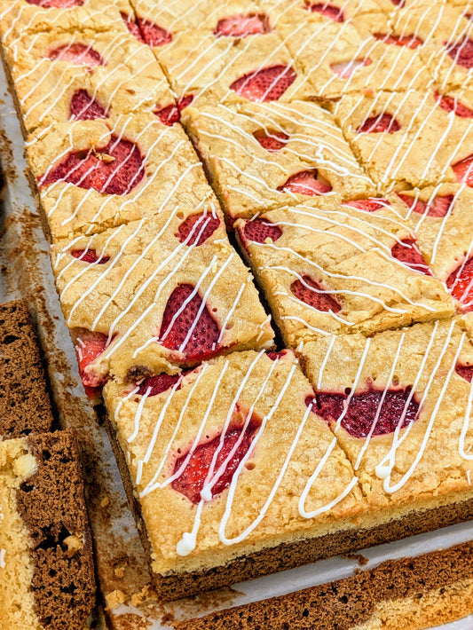 Strawberry White Chocolate Brookie