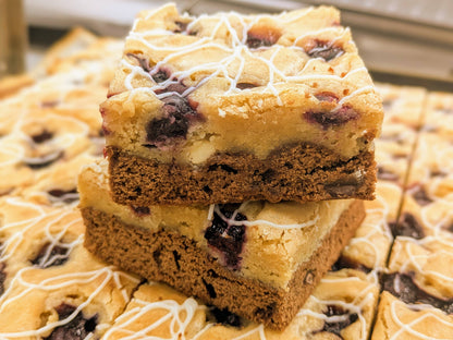 Blueberry Orange Chocolate Brookie closeup stack
