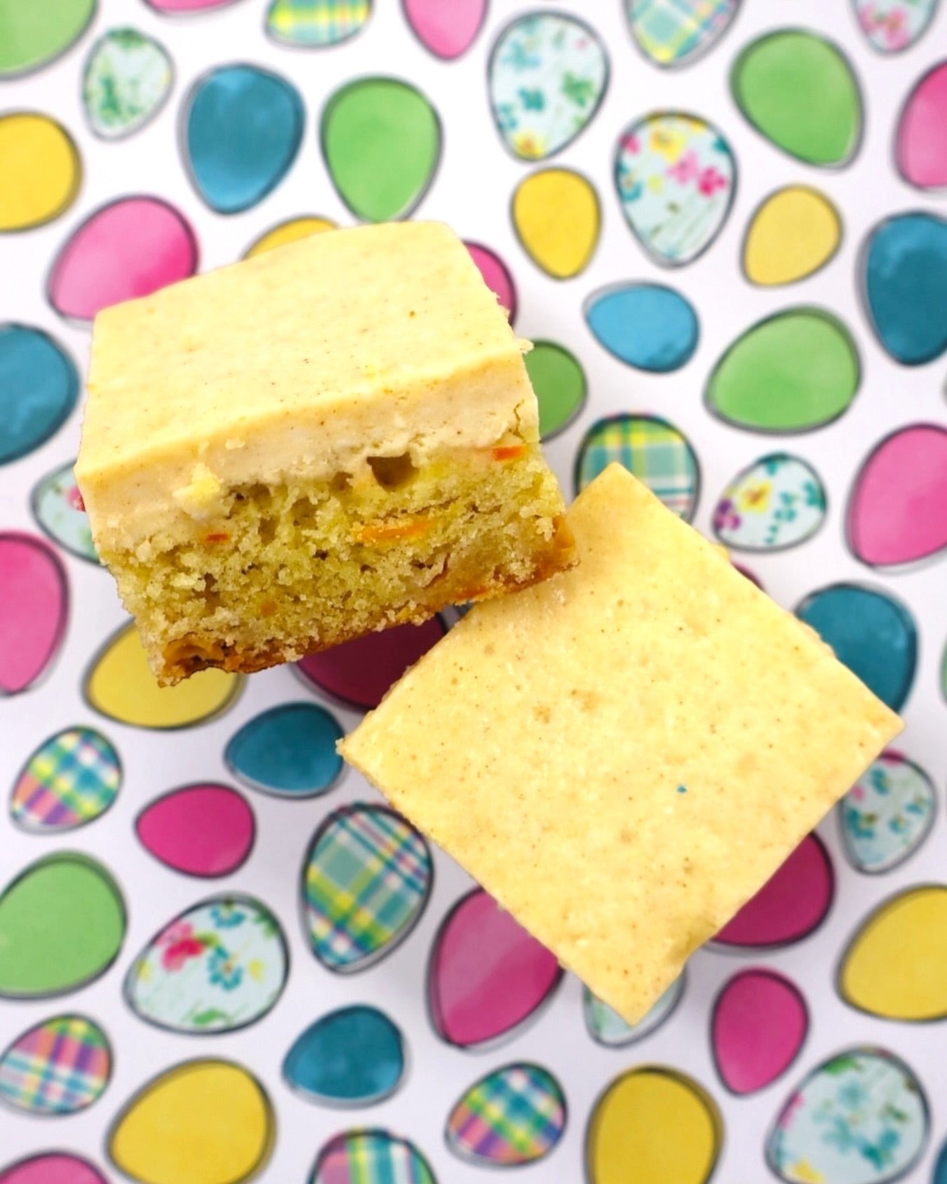 Carrot Cream Cheese Blondie Duo with backround