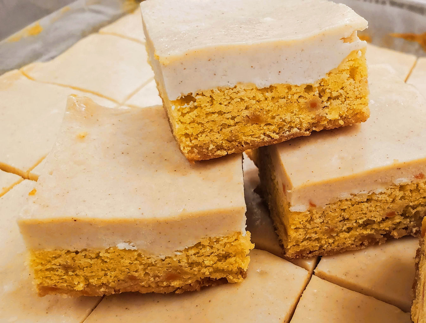 Carrot Cream Cheese Blondie closeup