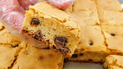 Chocolate Chip Blondies close up