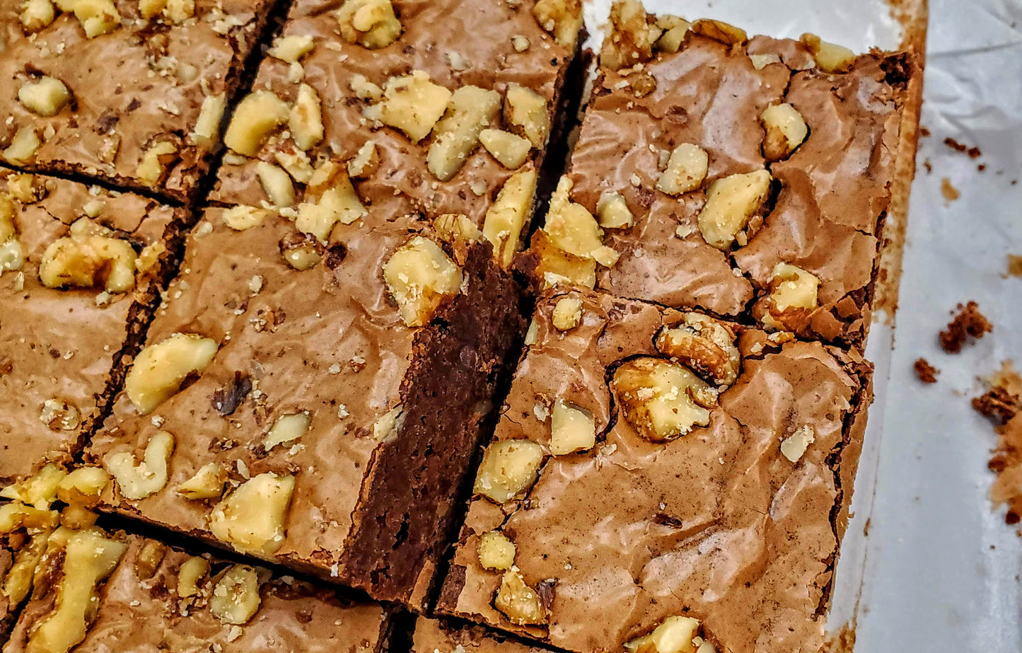Chocolate Walnut Brownie Close up top