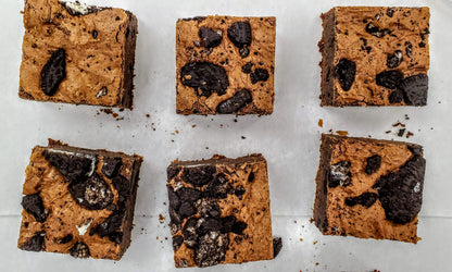Cookies & Cream Brownie close up above