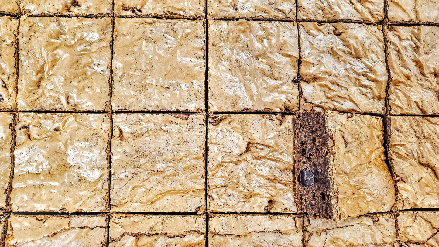 Fudgy Chocolate Brownies in pan from top