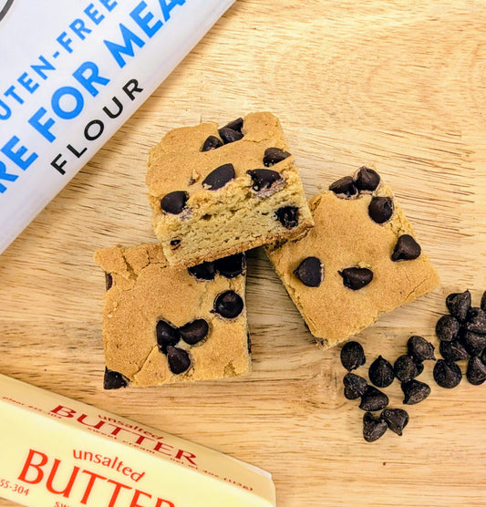 Gluten Free Chocolate Chip blondies top