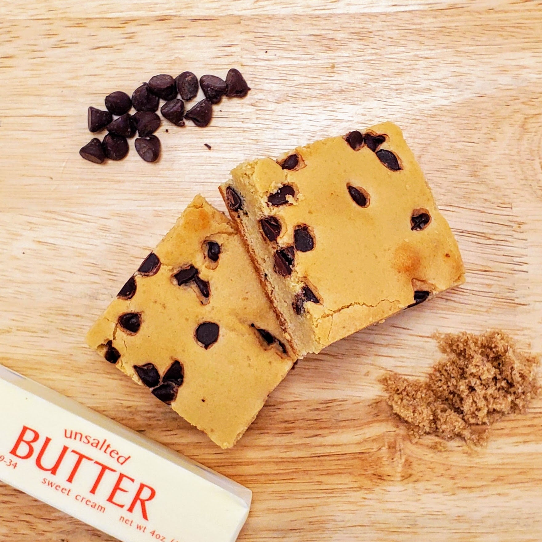 Large Chocolate Chip Blondie top