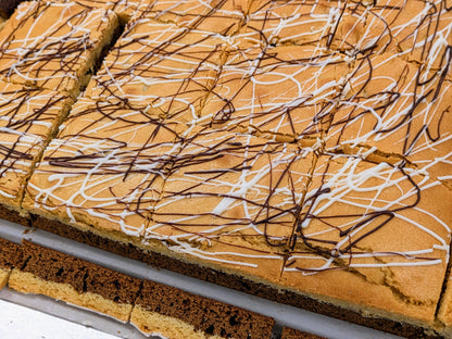 Large Coffee White Chocolate Brookie cut