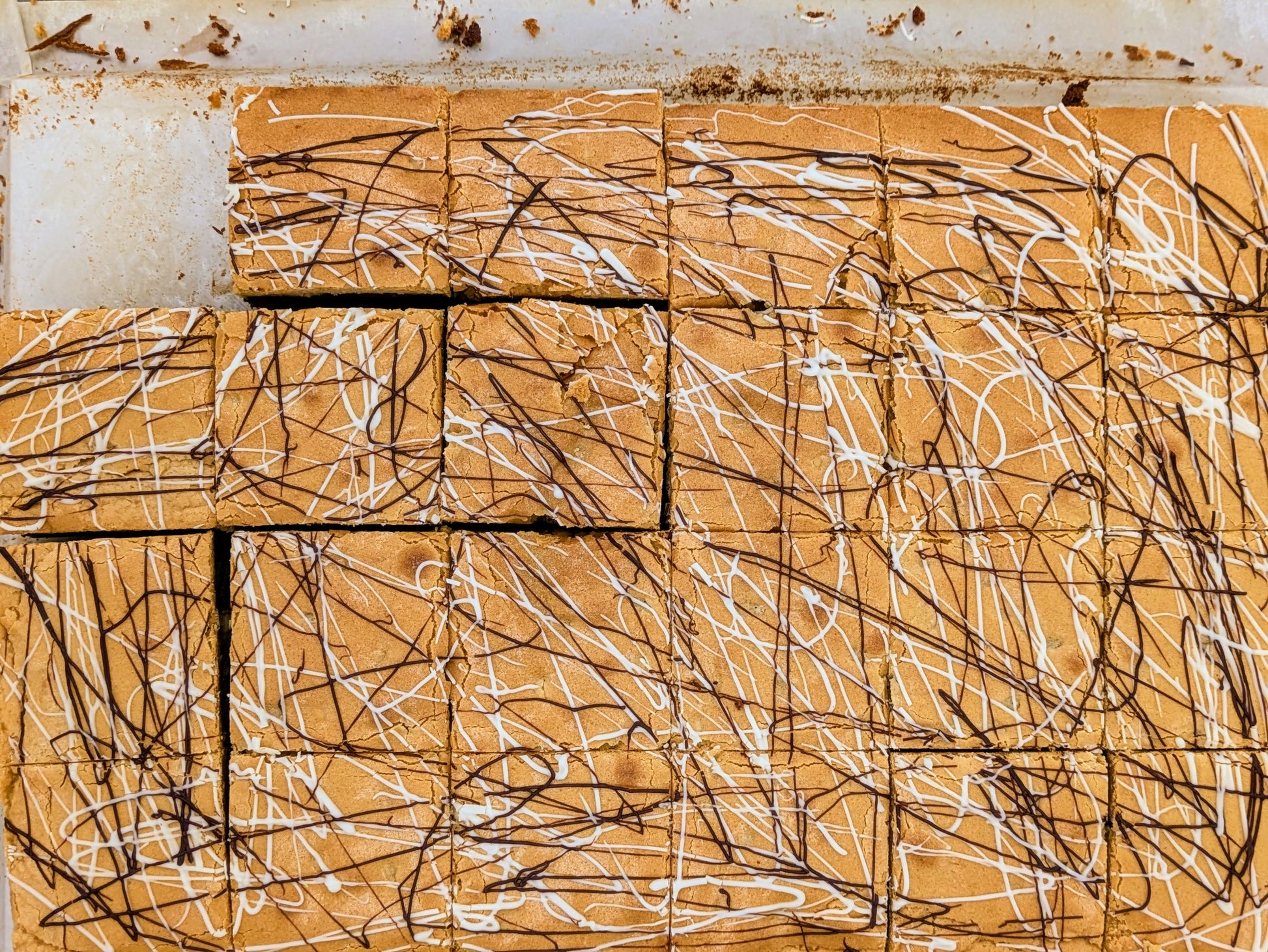 Large Coffee White Chocolate Brookie cut above