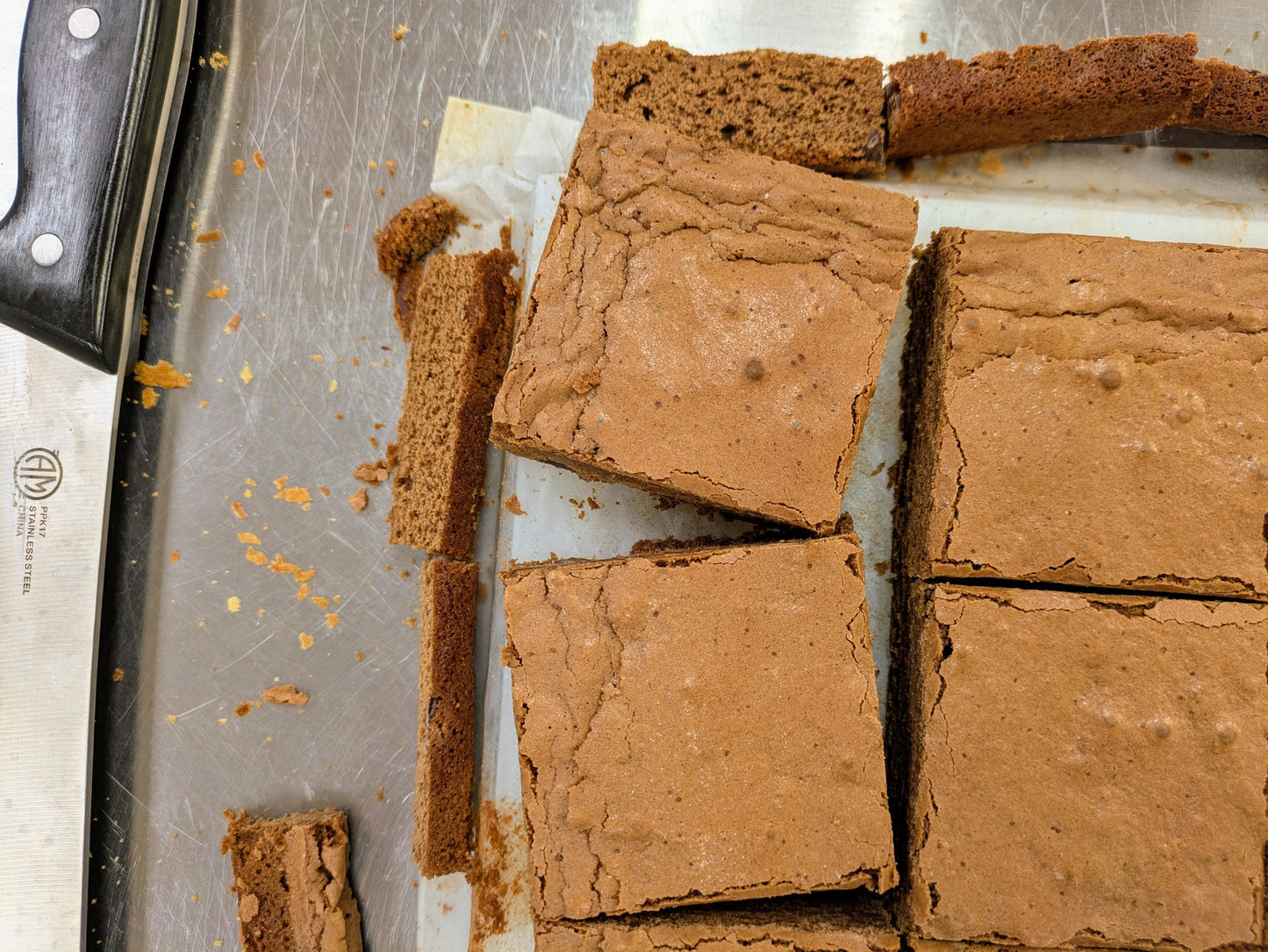 Large Fudgy Chocolate Brownie cut