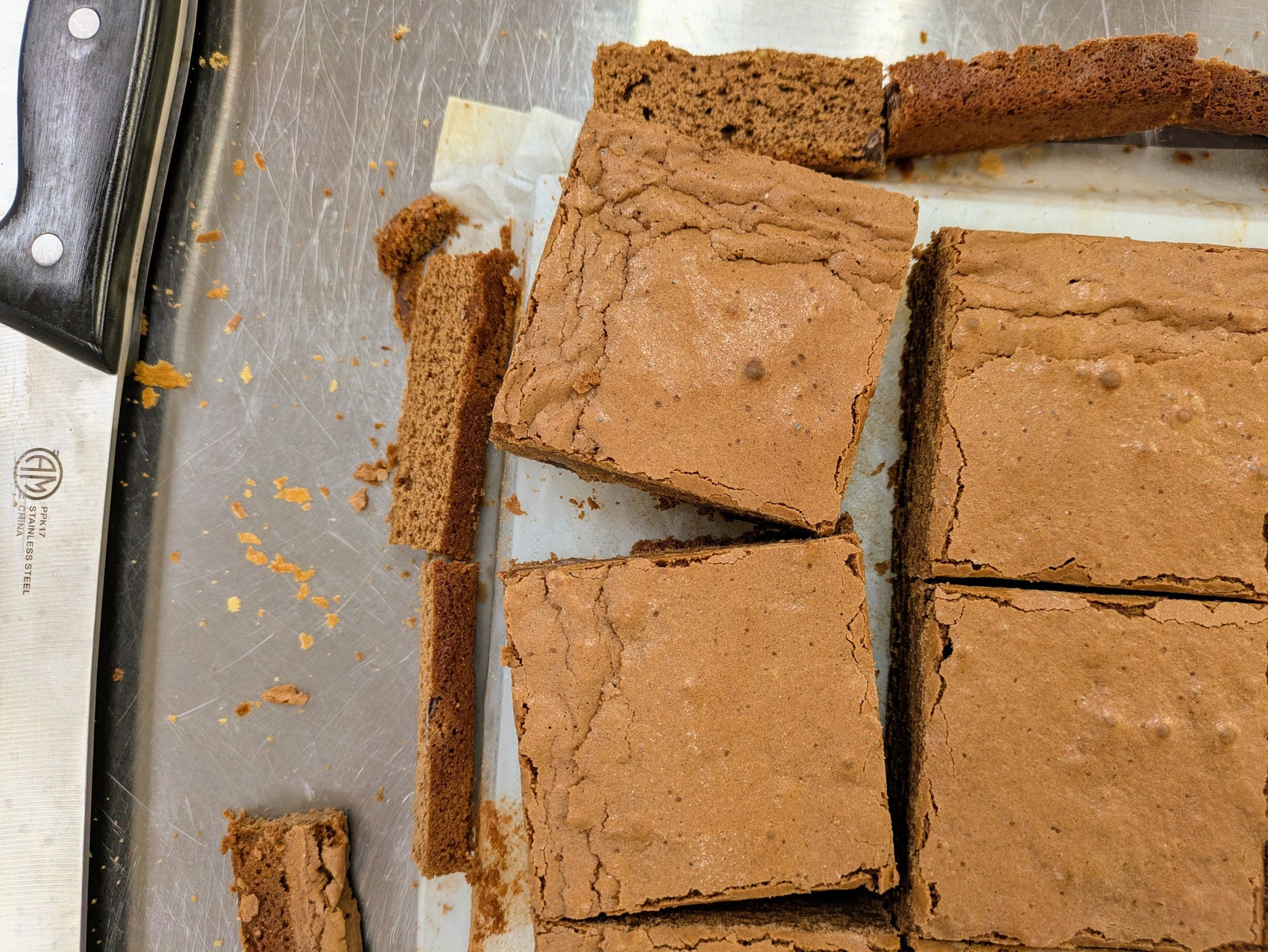 Large Fudgy Chocolate Brownie cut