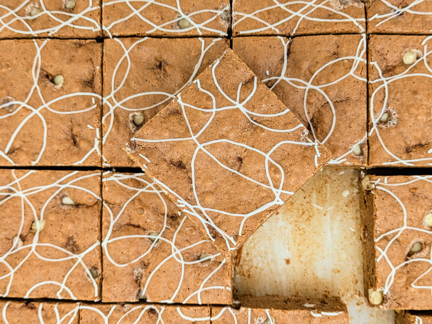 Large Root Beer Float Brownie cut in pan