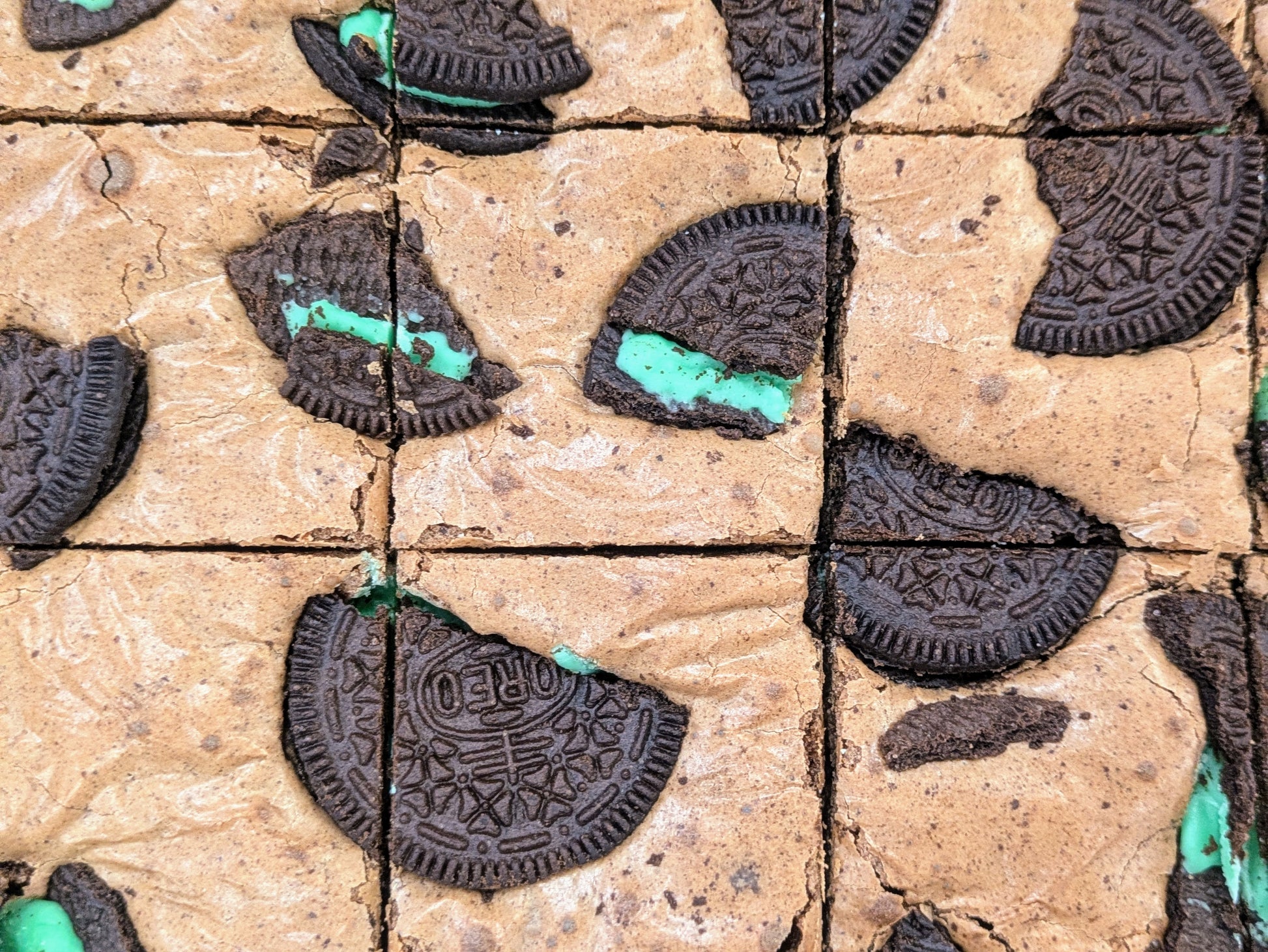 Mint Cookies & Cream Brownie pan for St. Patrick's Day