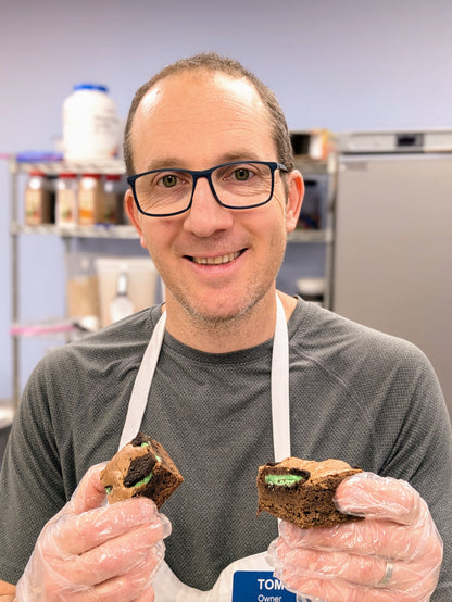 Mint Cookies & Cream Brownie with Tom for St. Patrick's Day