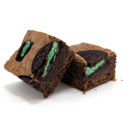 Mint Cookies & Cream Brownie Duo for St. Patrick's Day
