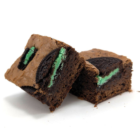 Mint Cookies & Cream Brownie Duo for St. Patrick's Day