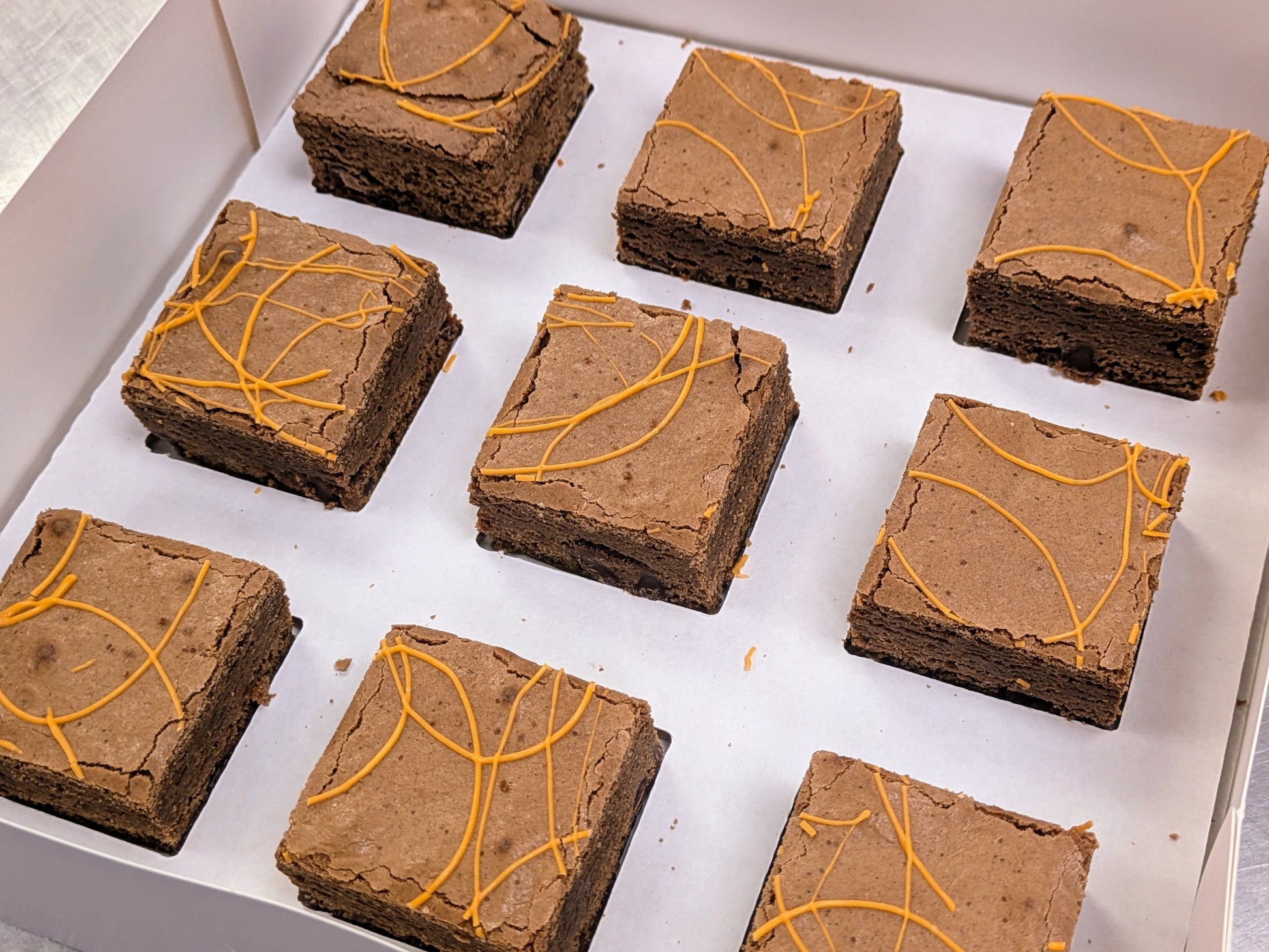 Orange Fudgy Chocolate Brownie in box
