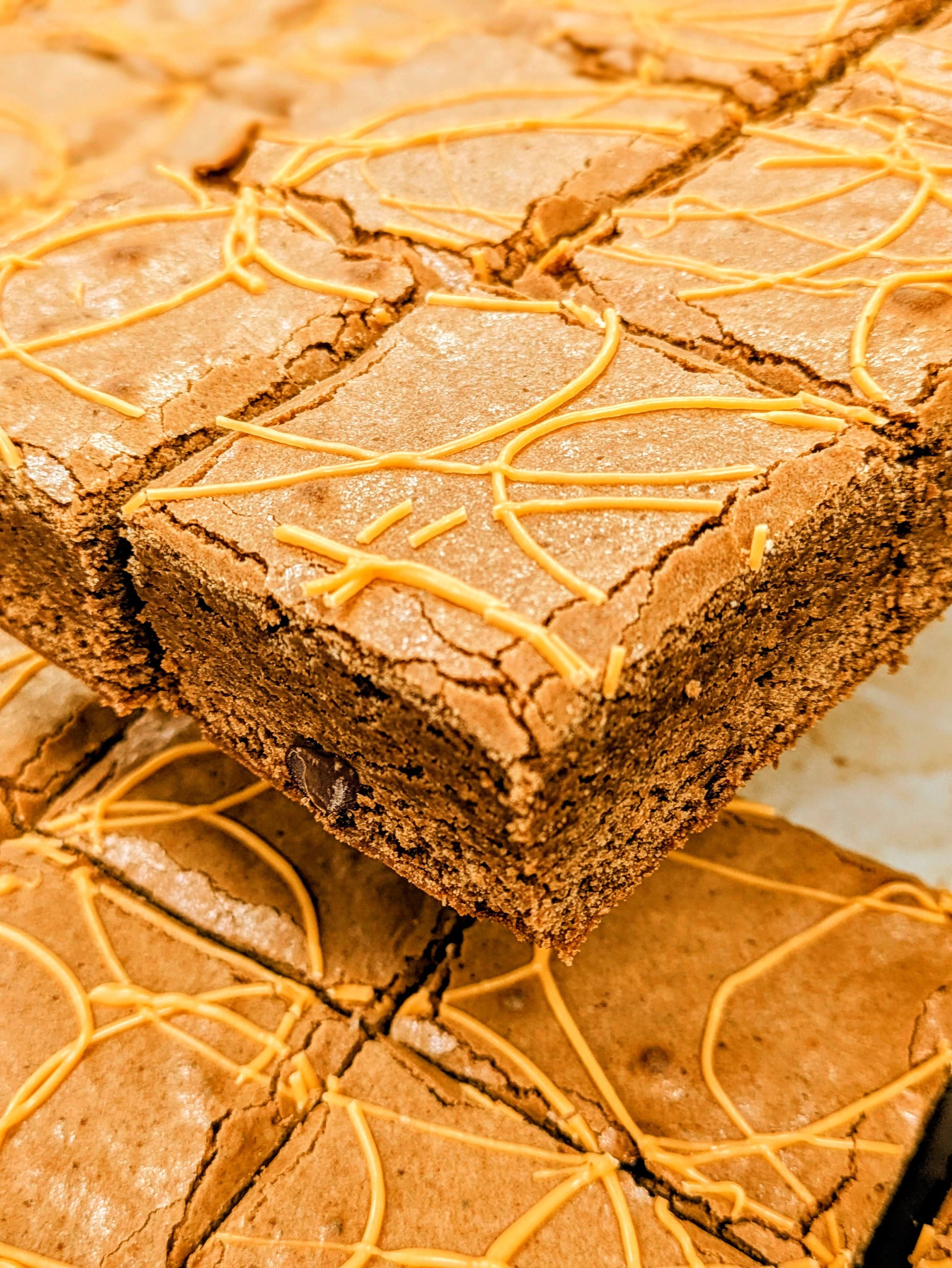 Orange Fudgy Chocolate Brownie close up