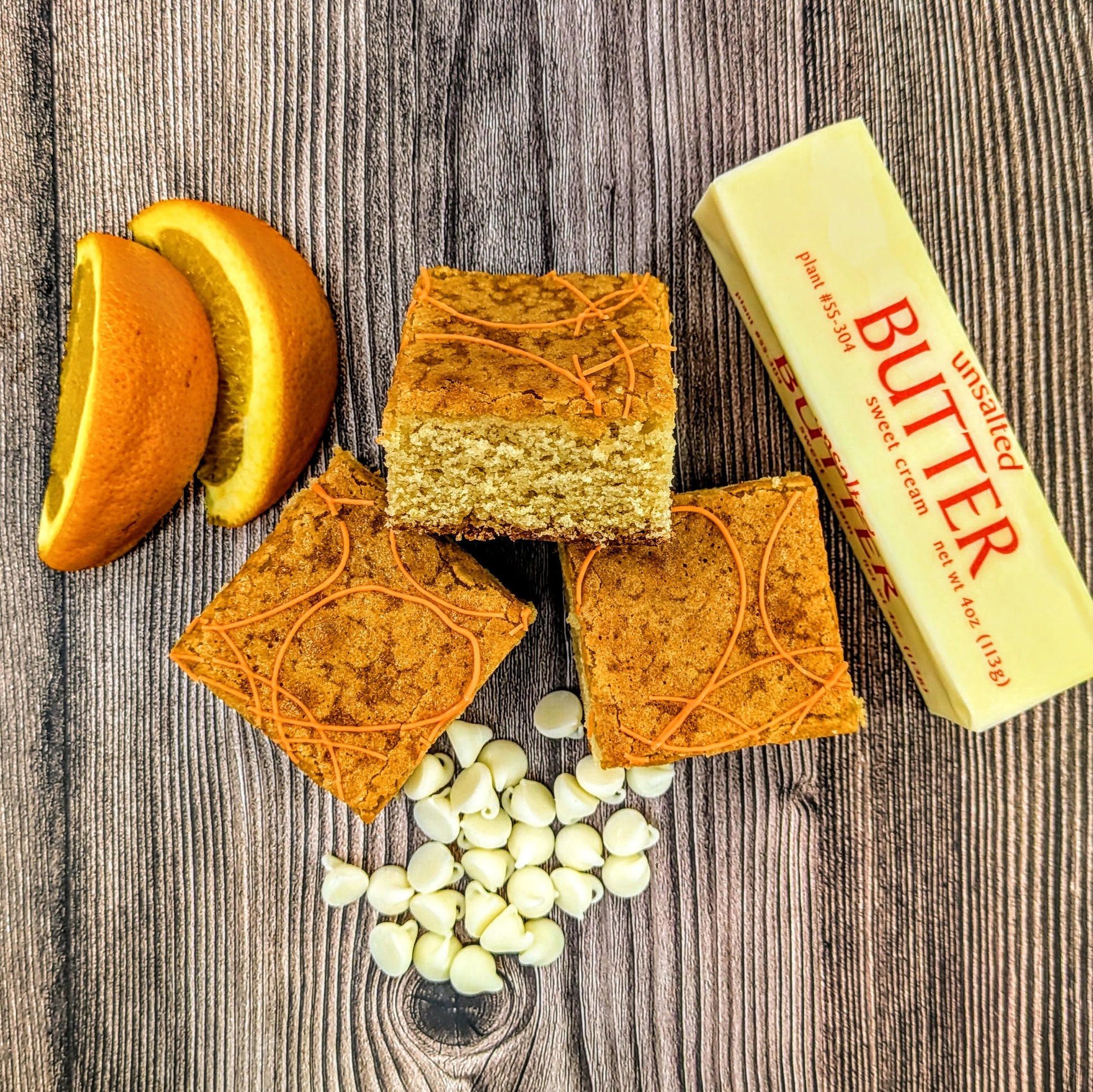 Orange White Chocolate from above with ingredients