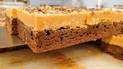 Peanut Butter Fudge Brownie (Buckeye) close up