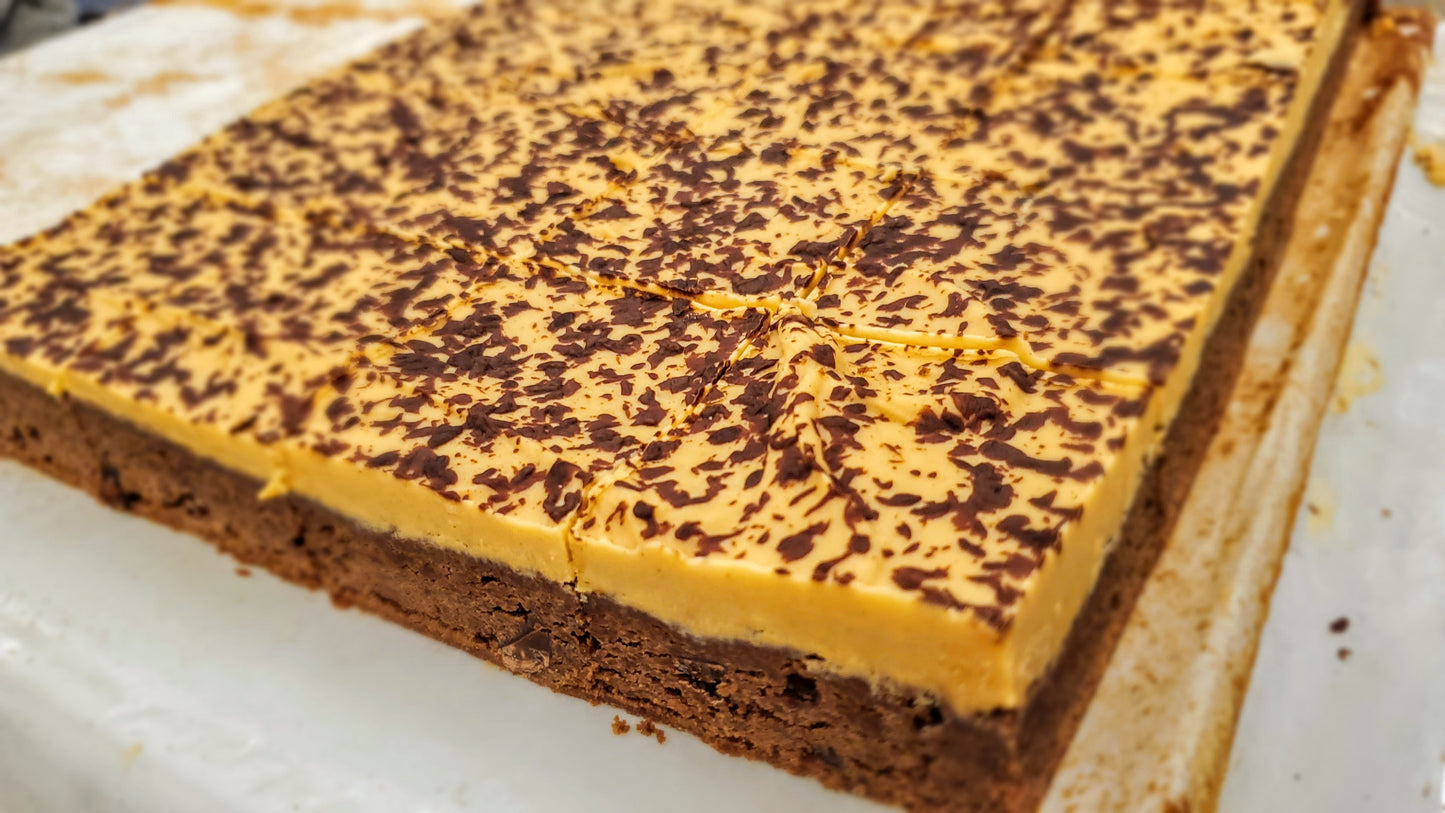 Peanut Butter Fudge Brownie (Buckeye) close up