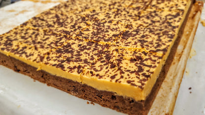 Peanut Butter Fudge Brownie (Buckeye) close up