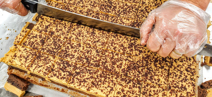 Peanut Butter Fudge Brownie (Buckeye) hand cut