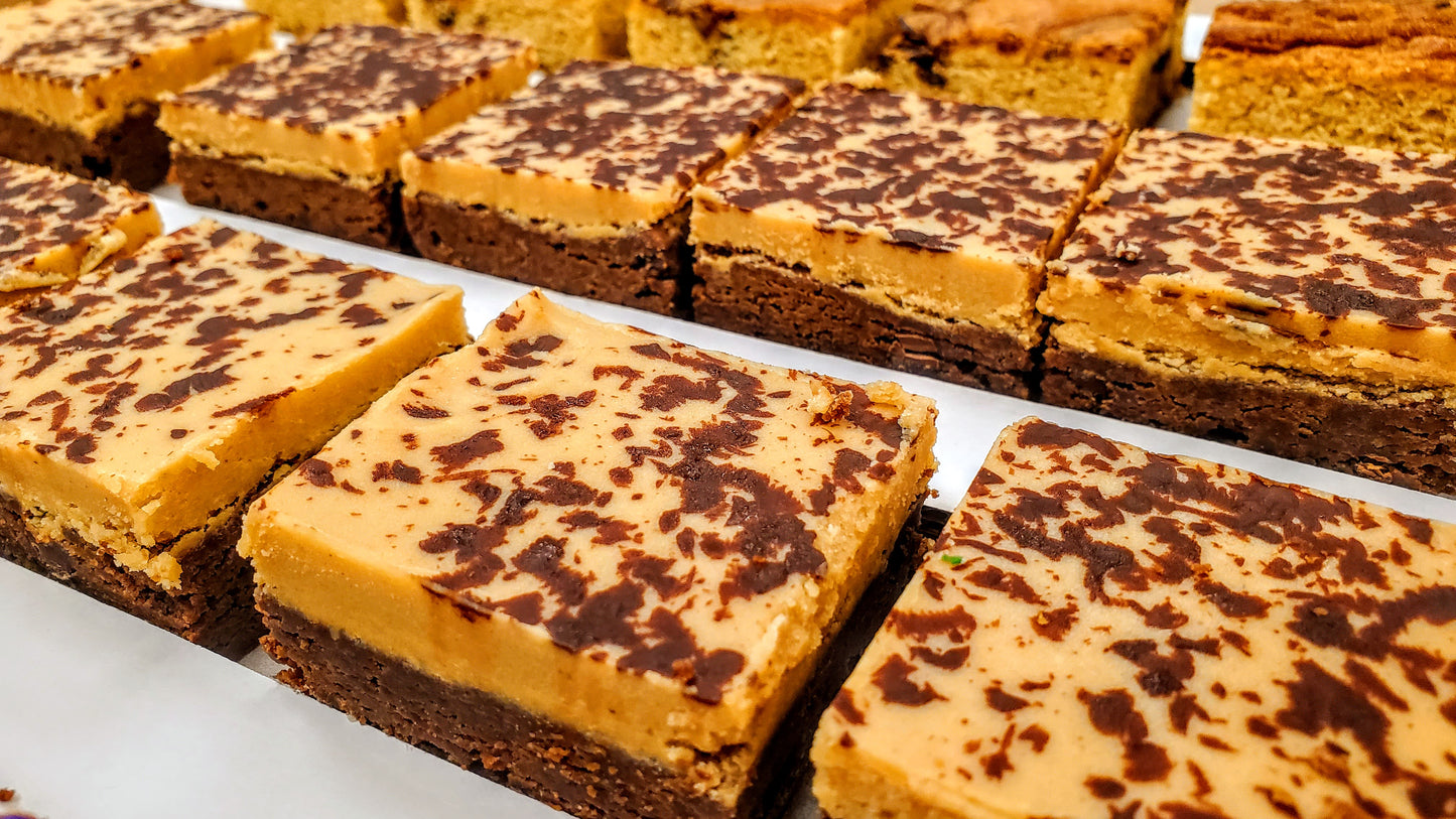 Peanut Butter Fudge Brownie (Buckeye) in box close up