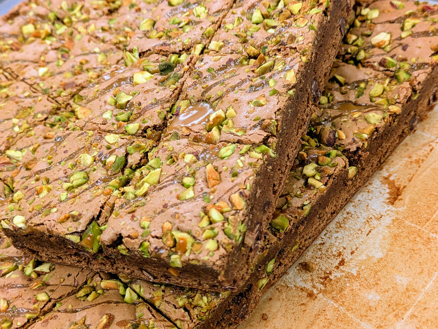 Pistachio Caramel Brownie