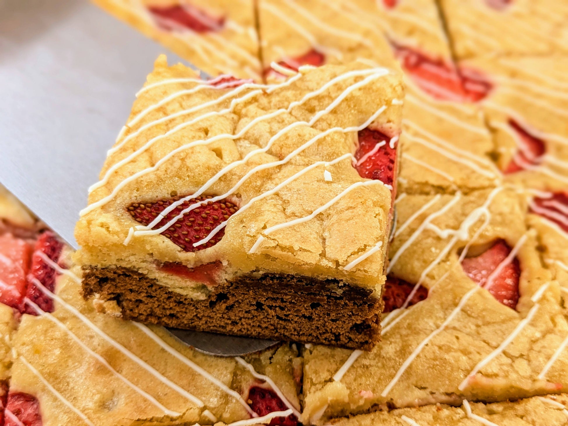 Strawberry White Chocolate Brookie