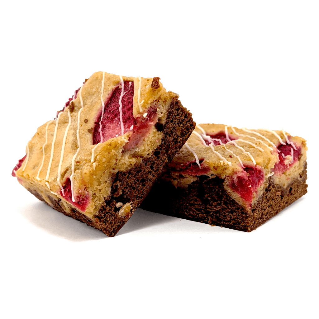 Strawberry White Chocolate Brookie Duo