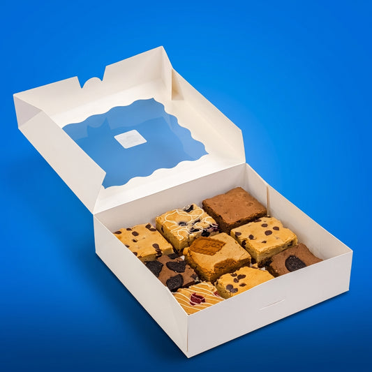 the texts to include that it is a build your own box of large size brownies and brookies