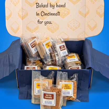 The Buckabee Experience Shipped Box Open Brownies In & Out Closeup