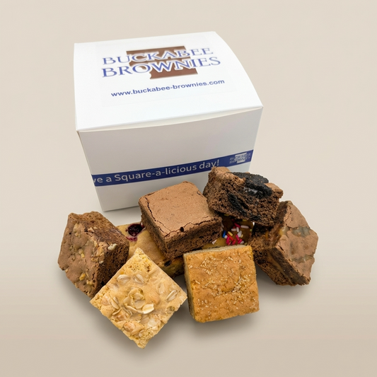 The Buckabee Experience Shipped Dozen closed with brownies