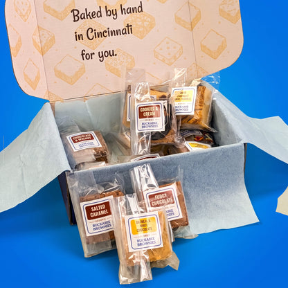 The Build Your Own Shipped Box Open Brownies In & Out Closeup