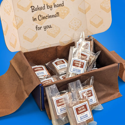 The Ultimate Chocolate Shipped Box Open Brownies In & Out Closeup