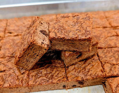 Vegan Fudgy Chocolate Brownie close up pile