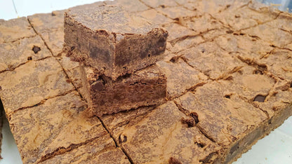 Vegan Fudgy Chocolate Brownies stack  in pan