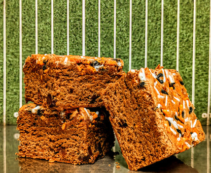 Three brownies with orange, white and black sprinkles to celebrate Cincinnati Football.